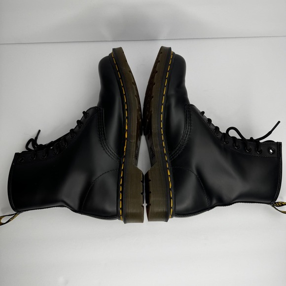 Dr Martens 1460 W Black Leather Ankle Boots Women's US 8 Combat Goth Dark Fairy - Picture 8 of 13